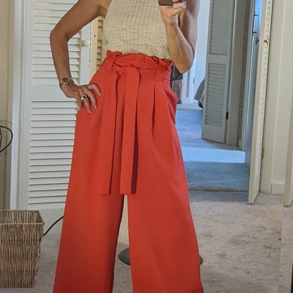 petite high waisted wide leg pants